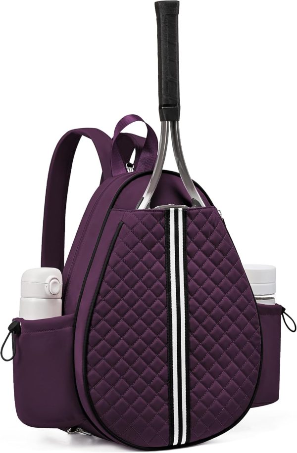 Tennis Bag, Quilted Tennis Sling Crossbody Backpack